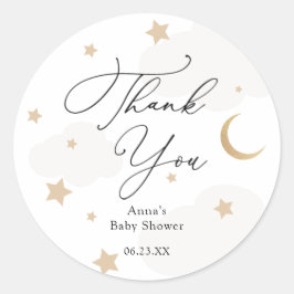 Over het Baby shower van de maan Classic Round Sti Ronde Sticker