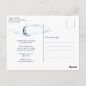 Over het Baby shower van de maan Foto Dank u Brief Briefkaart (Achterkant)