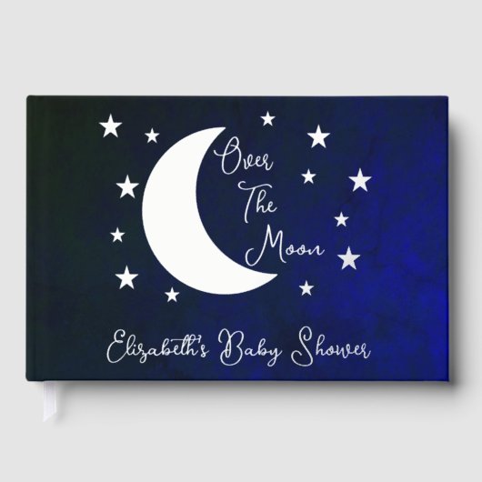 Over het Baby shower van de maan Gastenboek (Voorkant)