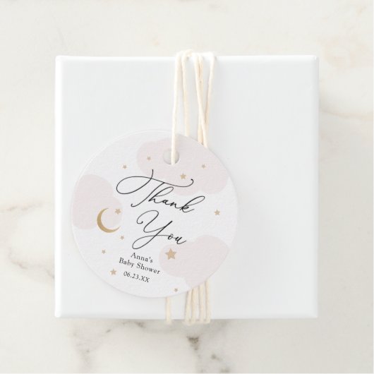 Over het Baby shower van de maan Gift Labels (In situ)