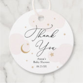 Over het Baby shower van de maan Gift Labels (Voorkant)