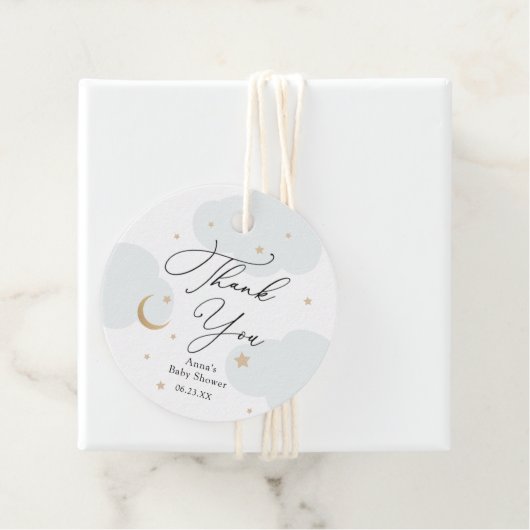 Over het Baby shower van de maan Gift Labels (In situ)