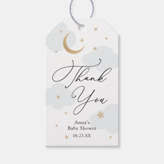 Over het Baby shower van de maan Gift Labels Cadeaulabel (Voorkant)