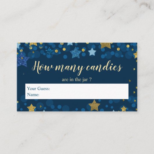 Over het Baby shower van de maan hoeveel Snoepjes  Informatiekaartje (Voorkant)