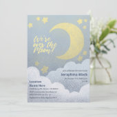 Over het Baby shower van de maan Kaart (Staand voorkant)