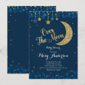 Over het Baby shower van de maan Kaart (Voorkant / Achterkant)