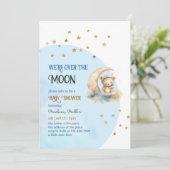 Over het Baby shower van de maan Kaart (Staand voorkant)