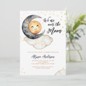 Over het Baby shower van de maan Kaart (Staand voorkant)