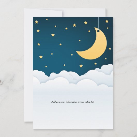 Over het Baby shower van de maan Kaart (Achterkant)