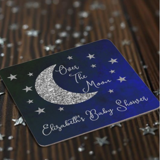 Over het Baby shower van de maan Kartonnen Onderzetters