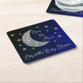 Over het Baby shower van de maan Kartonnen Onderzetters (Schuin)