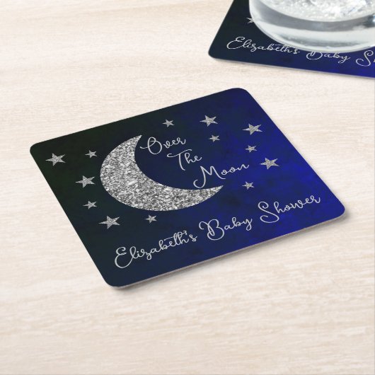 Over het Baby shower van de maan Kartonnen Onderzetters (Schuin)
