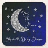 Over het Baby shower van de maan Kartonnen Onderzetters (Voorkant)