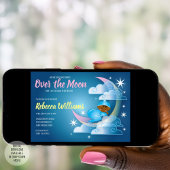 Over het Baby shower van de maan met drijfveren -  Kaart