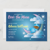 Over het Baby shower van de maan met drijfveren -  Kaart (Voorkant)