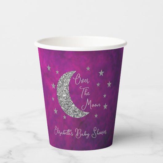 Over het Baby shower van de maan Papieren Bekers (Voorkant)
