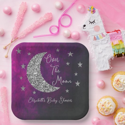 Over het Baby shower van de maan Papieren Bordje (Feest)