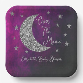 Over het Baby shower van de maan Papieren Bordje