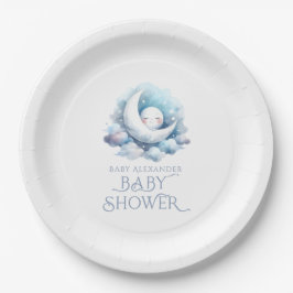 Over het Baby shower van de maan Papieren Bordje