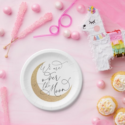 Over het Baby shower van de maan Papieren Bordje (Feest)