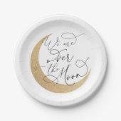 Over het Baby shower van de maan Papieren Bordje (Voorkant)