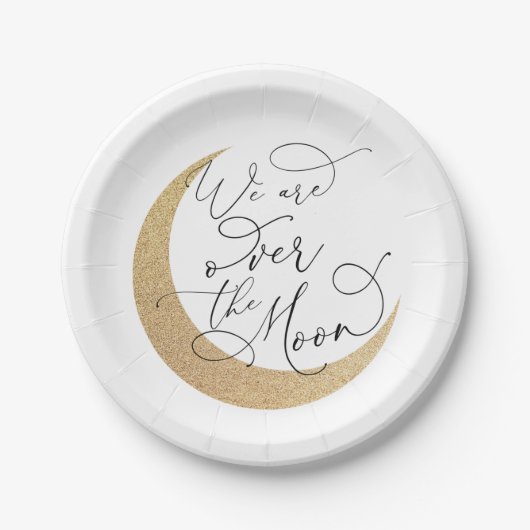 Over het Baby shower van de maan Papieren Bordje (Voorkant)