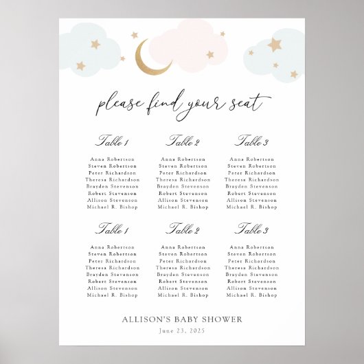 Over het Baby shower van de maan Poster (Voorkant)