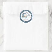 Over het Baby shower van de maan Ronde Sticker (Tas)