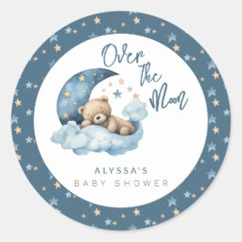 Over het Baby shower van de maan Ronde Sticker