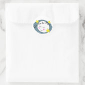 Over het baby shower van de maan ronde sticker (Tas)