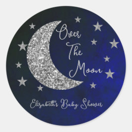 Over het Baby shower van de maan Ronde Sticker