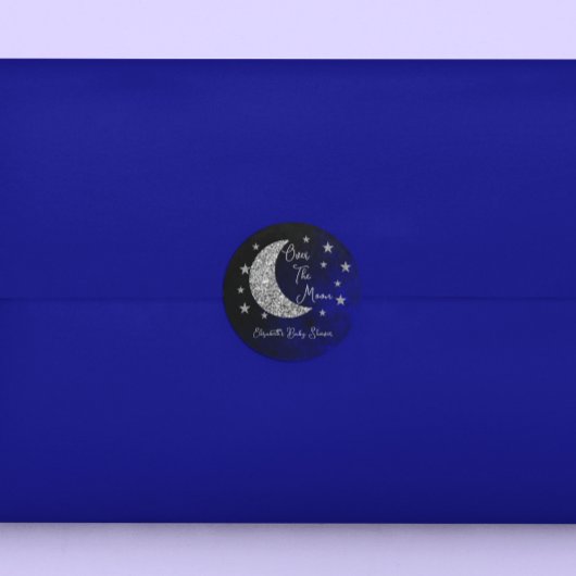 Over het Baby shower van de maan Ronde Sticker