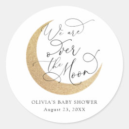 Over het Baby shower van de maan Ronde Sticker
