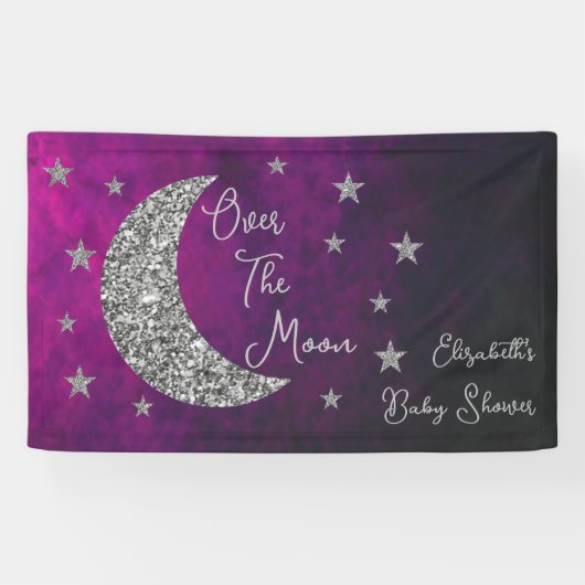 Over het Baby shower van de maan Spandoek (Horizontaal)