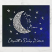 Over het Baby shower van de maan Sparkling Wijnetiket (Enkel label)