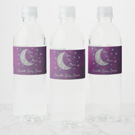 Over het Baby shower van de maan Waterfles Etiket
