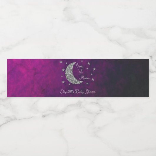 Over het Baby shower van de maan Waterfles Etiket (Enkel label)