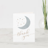 Over het Baby shower van de Moon Boy Hartelijk dan Bedankkaart (Voorkant)