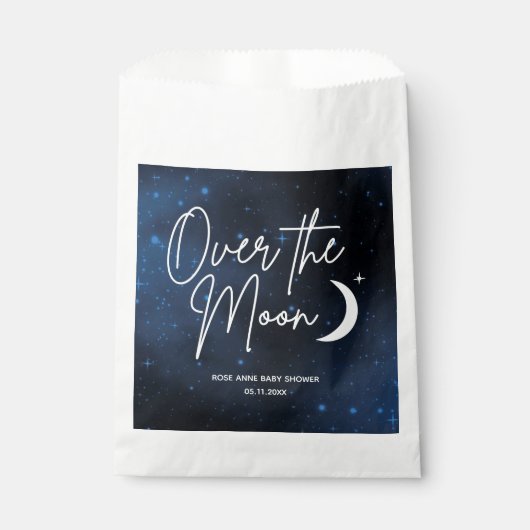 Over het Baby shower van de Moon Celestial Bedankzakje (Voorkant)