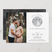 Over het Baby shower van de Moon Download de Foto Kaart (Voorkant / Achterkant)