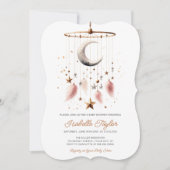 Over het Baby shower van de Moon Droy Gold Girl Kaart (Voorkant)