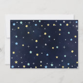 Over het Baby shower van de Moon Elephant Bedankkaart (Achterkant)