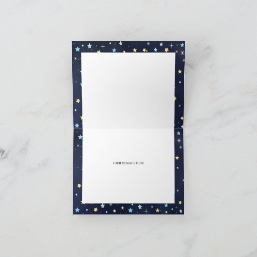 Over het Baby shower van de Moon Elephant Bedankkaart (Binnen)