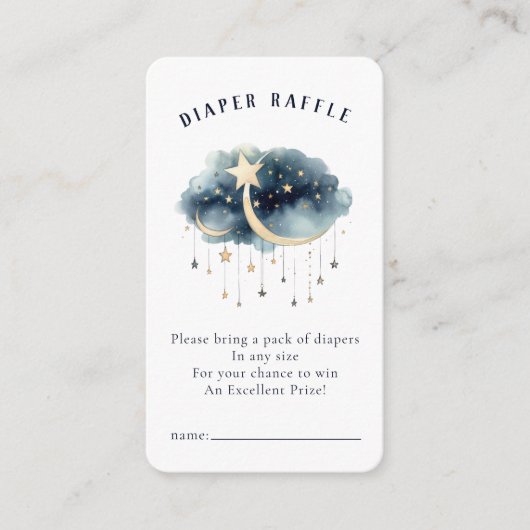 Over het Baby shower van de Moon Gold Stars Informatiekaartje (Voorkant)