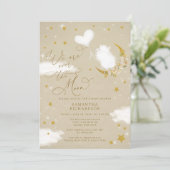 Over het Baby shower van de Moon Little Lamb Kaart (Staand voorkant)