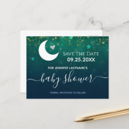Over het Baby shower van de Moon sparen de Datum Briefkaart