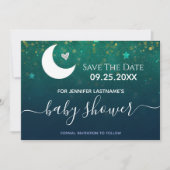 Over het Baby shower van de Moon sparen de Uitnodi Kaart (Voorkant)