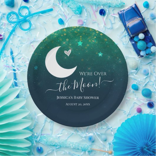 Over het Baby shower van de Moon Star Sky Papieren Bordje (Feest)