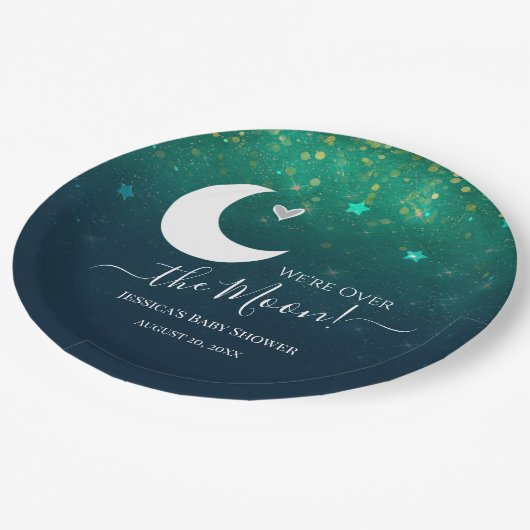 Over het Baby shower van de Moon Star Sky Papieren Bordje (Gekanteld)