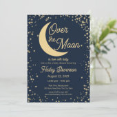 Over het Baby shower van de Moon Starry Sparkle Kaart (Staand voorkant)